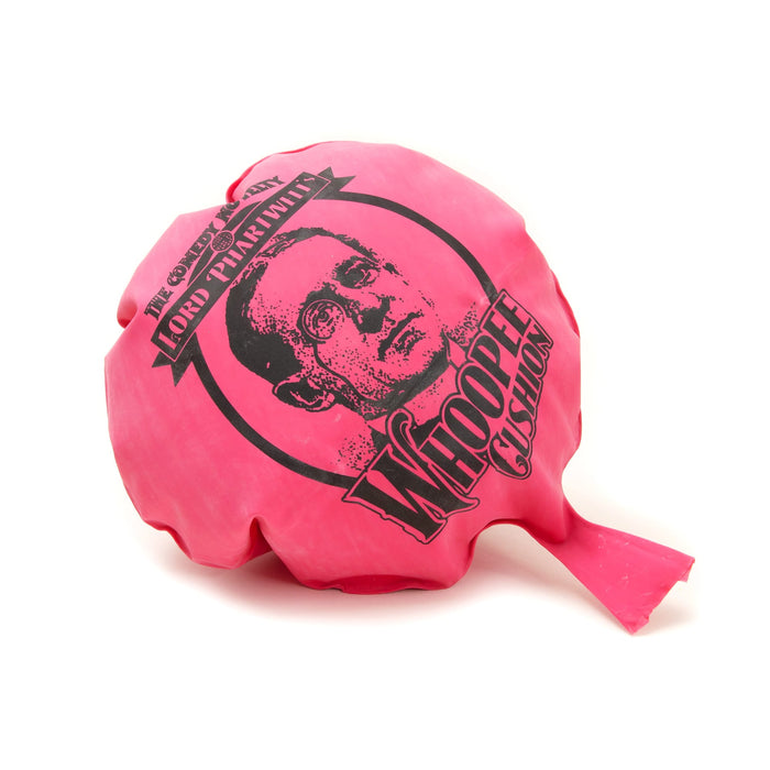 Inflated whoopee cushion on a white background