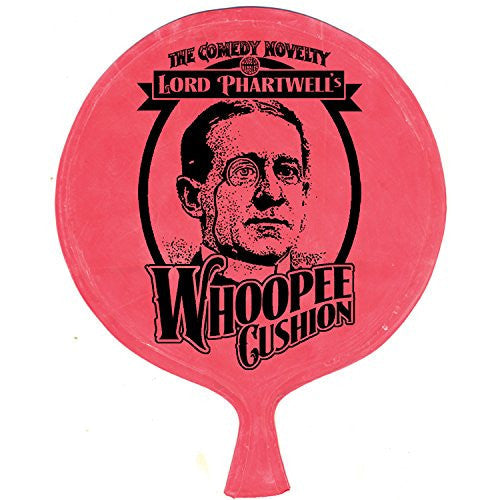 Uninflated whoopee cushion on a white background