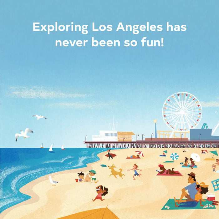 Sample page of book with text 'Exploring Los Angeles has never been so fun!'