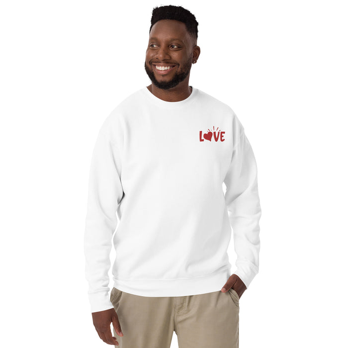 Love Embroidered Couple Unisex Premium Sweatshirt