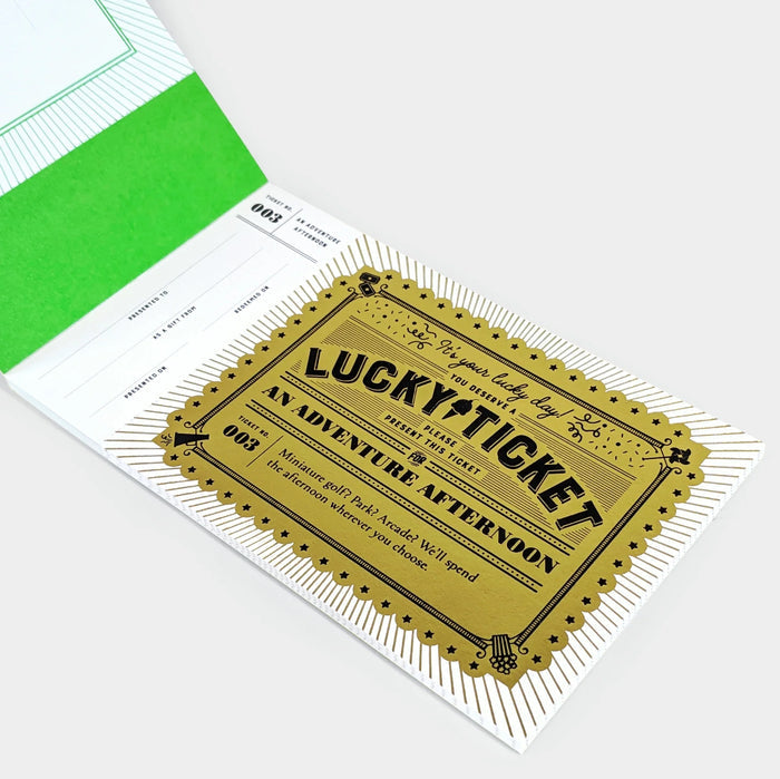 Lucky Ticket "An Adventure Afternoon" on a white background