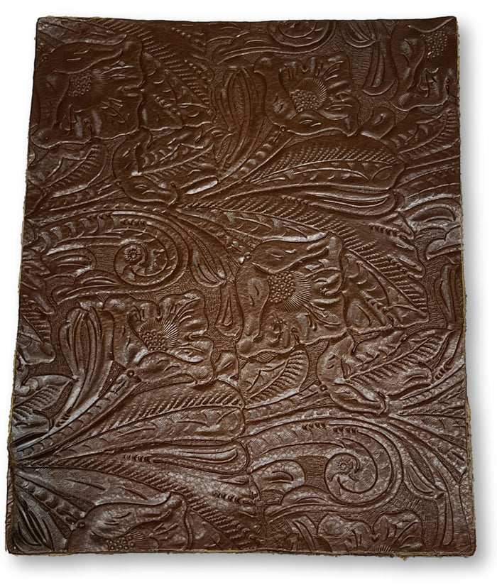 Luggage Brown Floral Cowhide Sheets shown in a full product view