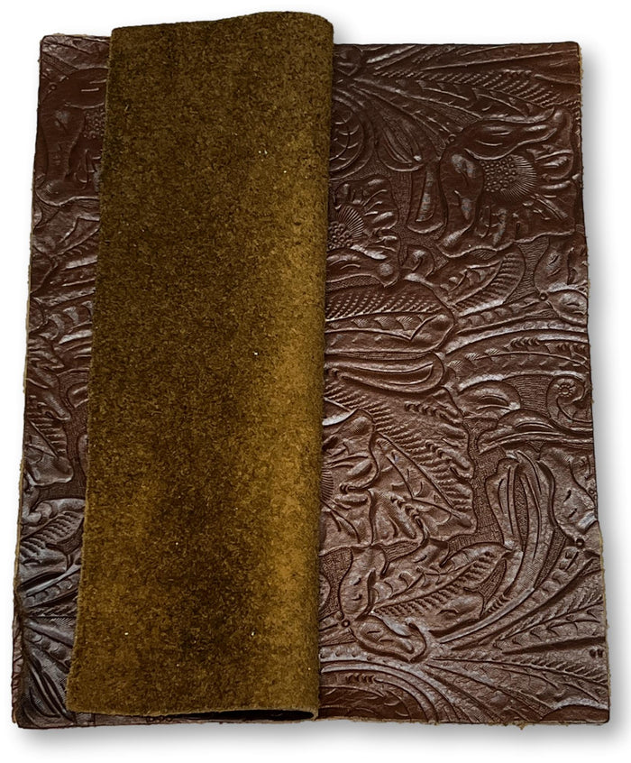 Luggage Brown Floral Cowhide Sheets alternate view showing color and surface finish