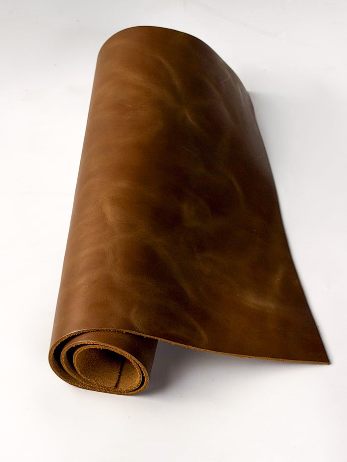 Luggage Crazy Horse Leather, 12 × 24 in shown to display leather shape and cutting area