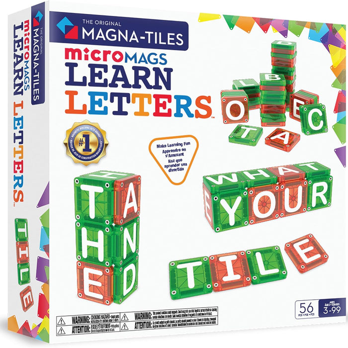 Magna Tiles Learn Letters box on a white background