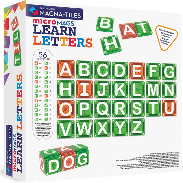 Back of the box for Learn Letters on a white background.