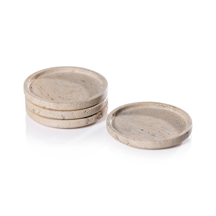 Marble Coaster - Set of 4 - Travertine - Barware by Carlyle Avenue