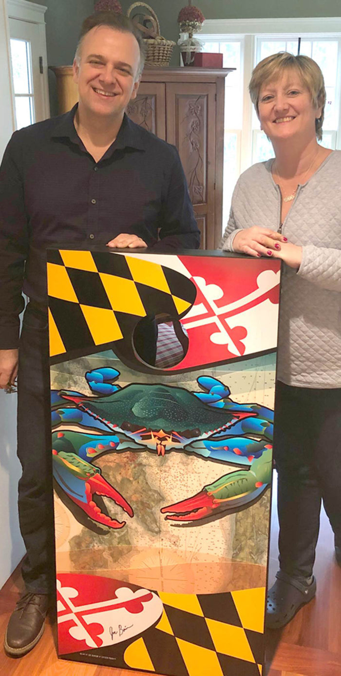 Maryland Blue Crab Cornhole Board Vinyl Skin Wraps, 24x48"