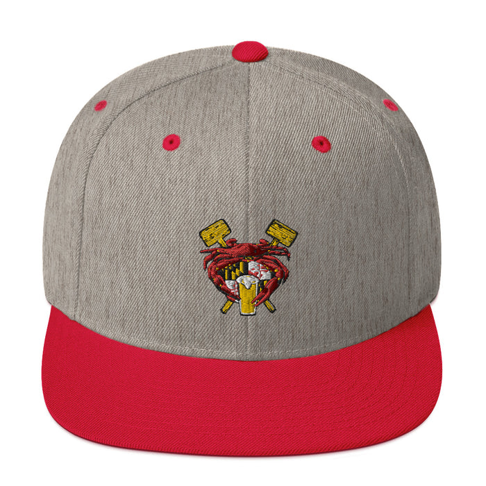 Maryland Crab Feast Crest, Embroidered Snapback Hat