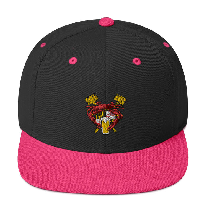 Maryland Crab Feast Crest, Embroidered Snapback Hat