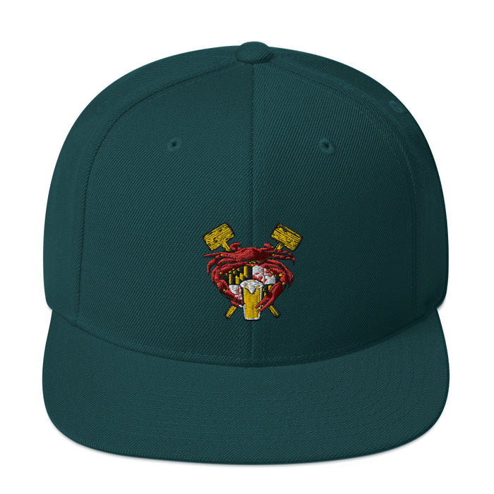 Maryland Crab Feast Crest, Embroidered Snapback Hat