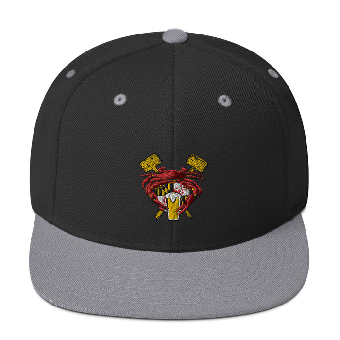 Maryland Crab Feast Crest, Embroidered Snapback Hat