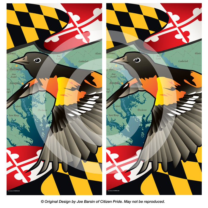 Maryland Orioles Cornhole Boards & Vinyl Skin Wraps, 24x48"