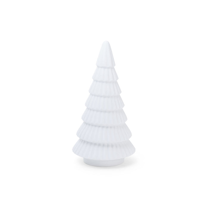 Matt White Porcelain Snow Covered Tree - 12.75 in