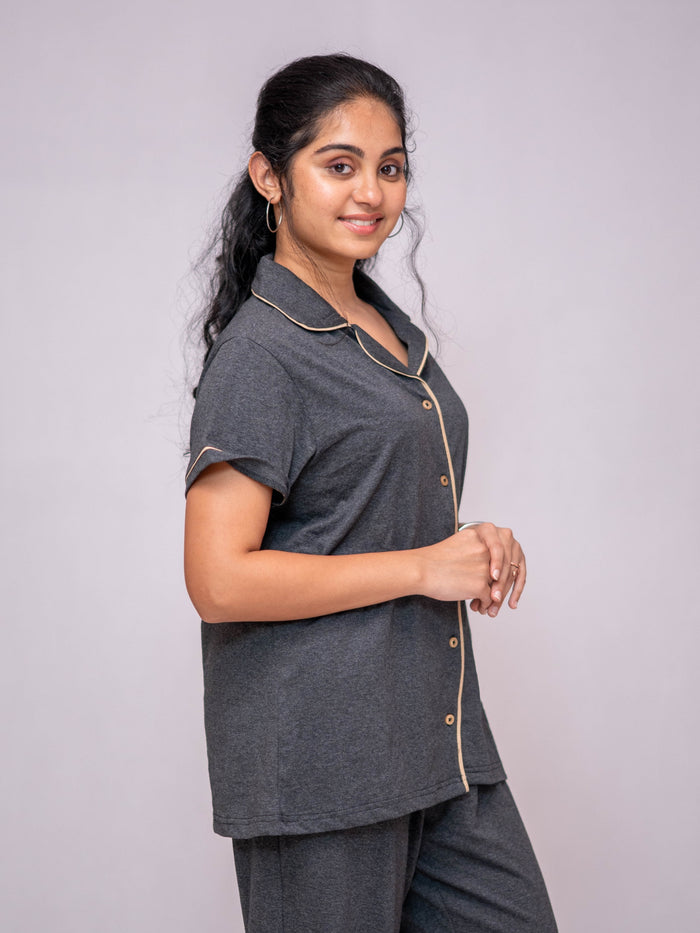 Melange Grey Pyjama Set