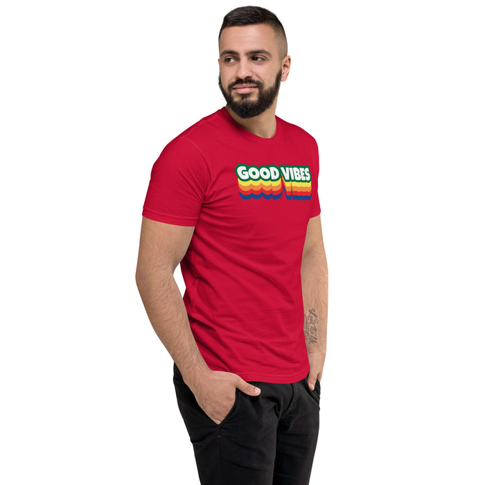 Men's Good Vibes Graphic Form-fitting T-shirt - Bloom Seventy Seven