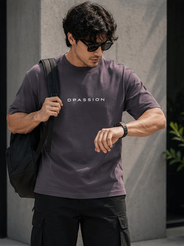 Men's Oversized Drop Shoulder T-Shirt | Pure Cotton Relaxed Fit Round Neck Streetwear Activewear Tee (Grey)