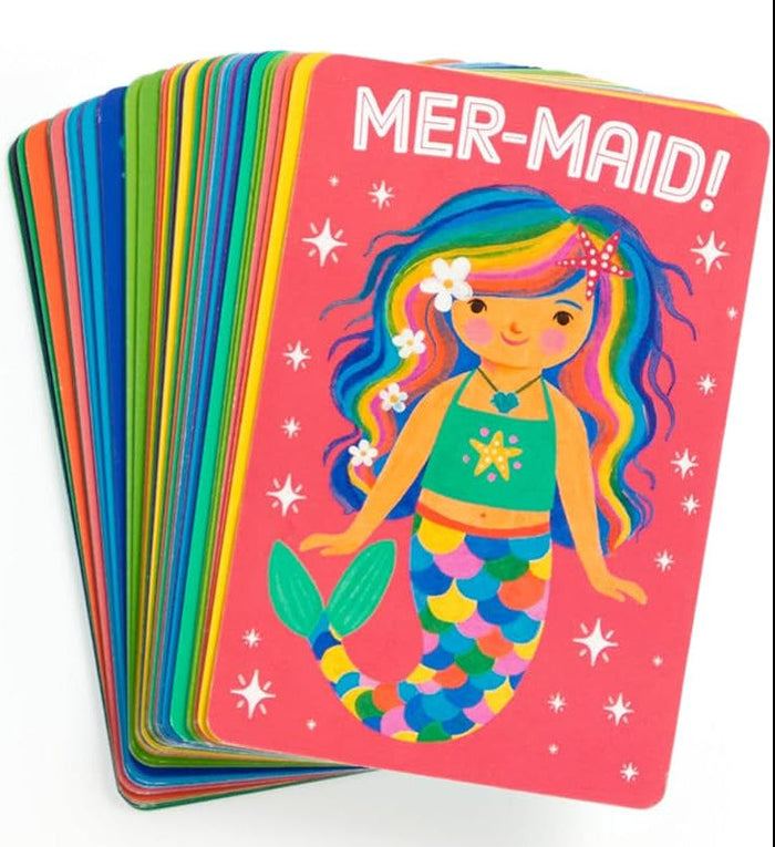 Stack of colorful children's books with a mermaid illustration on the cover.