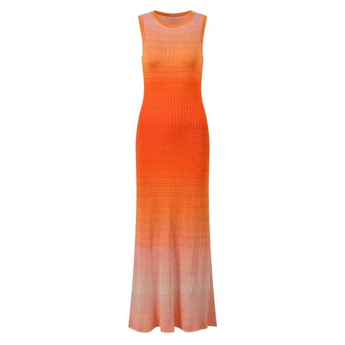Orange gradient dress on a white background