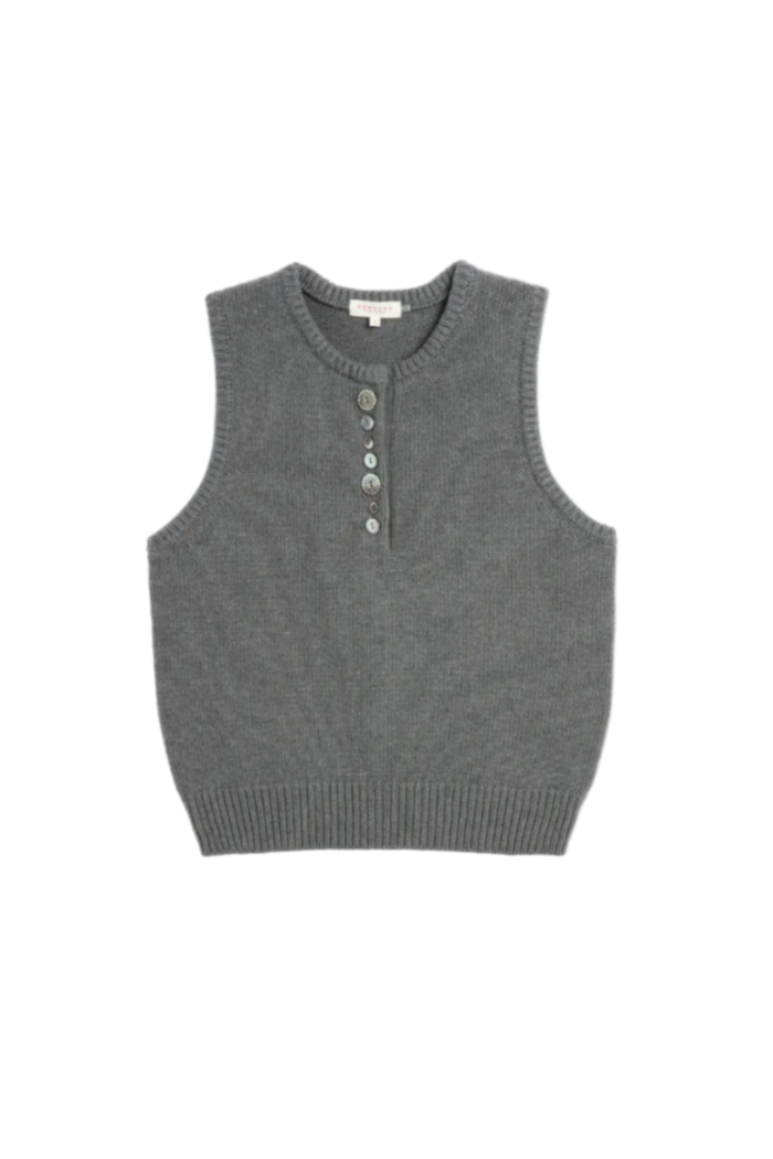 Demylee Minivera Cotton Vest in charcoal