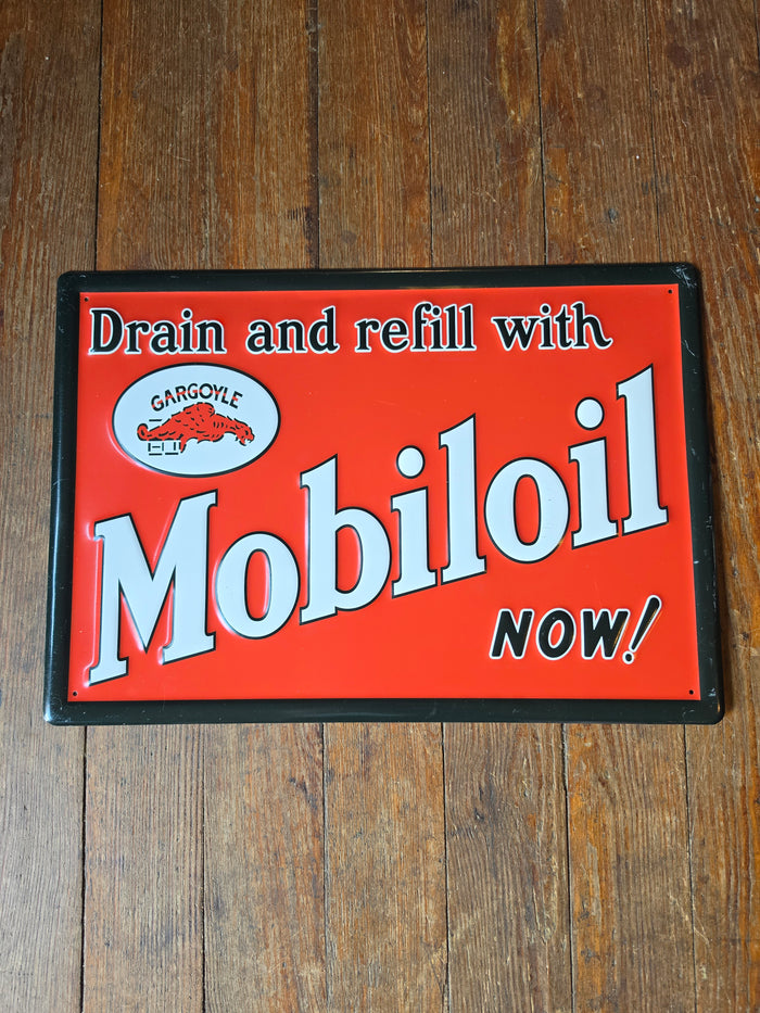 Mobiloil metal sign