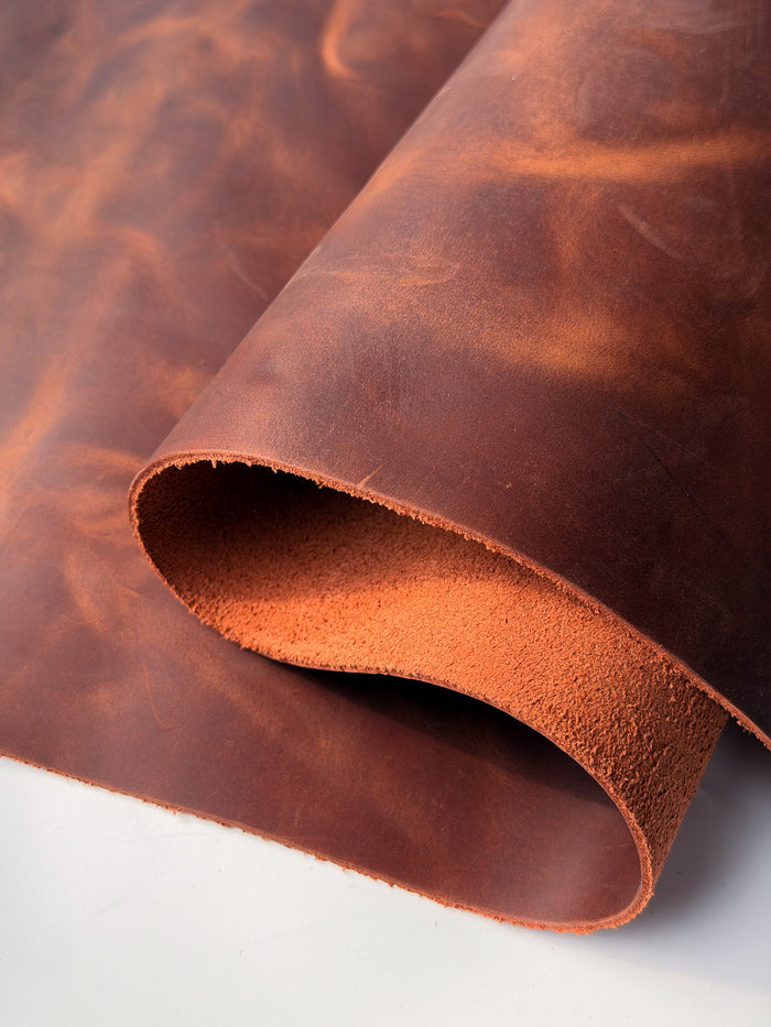 Mocha Crazy Horse Leather, 12 × 24 in shown in a full product view