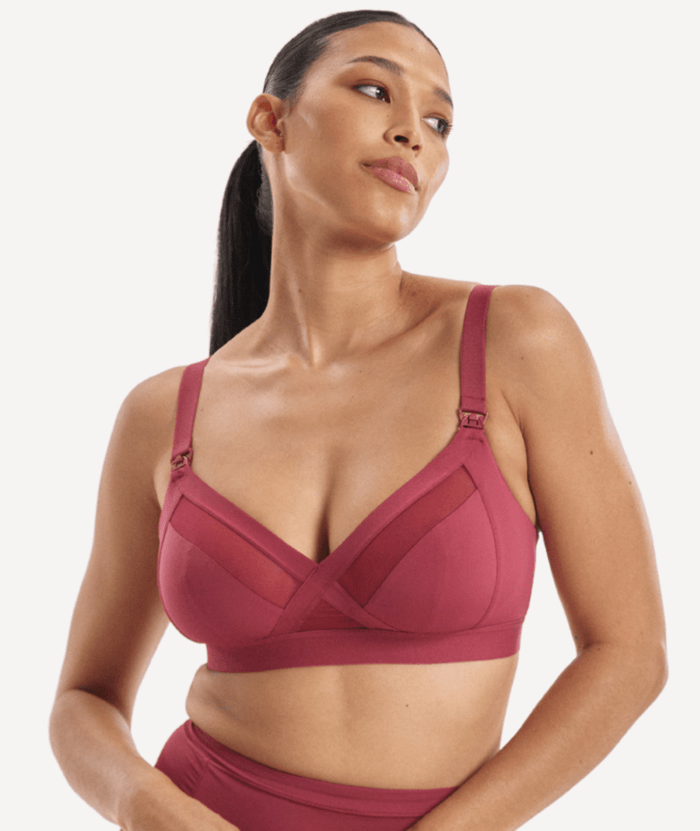 Nala Maternity Support Wirefree Bralette Bra - Burnt Fig