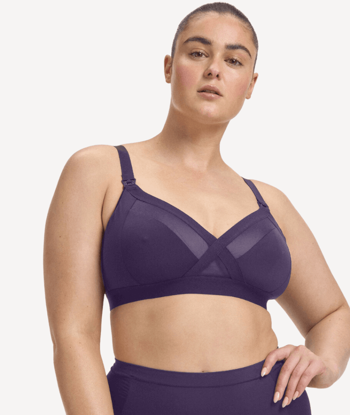 Nala Maternity Support Wirefree Bralette Bra - Mulberry