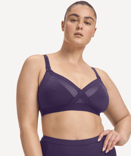 Nala Maternity Support Wirefree Bralette Bra - Mulberry