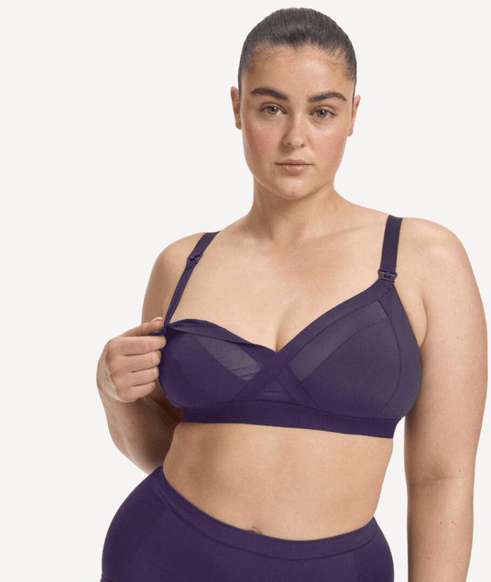 Nala Maternity Support Wirefree Bralette Bra - Mulberry