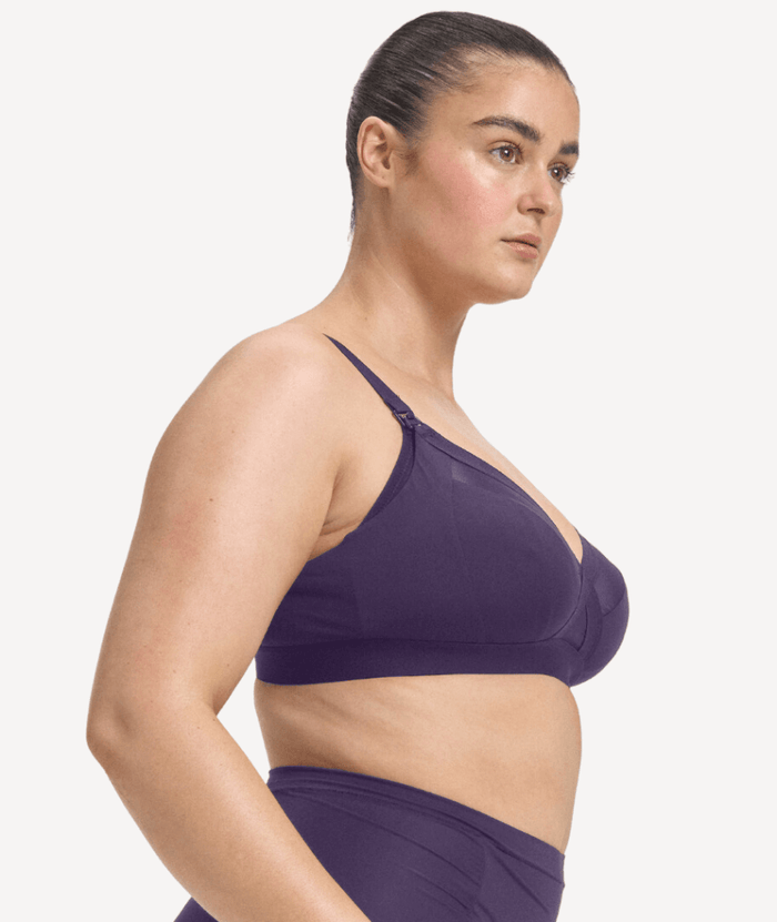 Nala Maternity Support Wirefree Bralette Bra - Mulberry