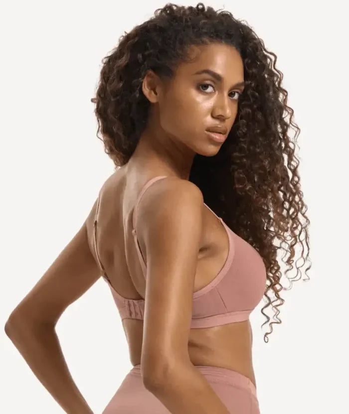 Nala Mesh Comfort Wirefree Bralette Bra - Desert Dust