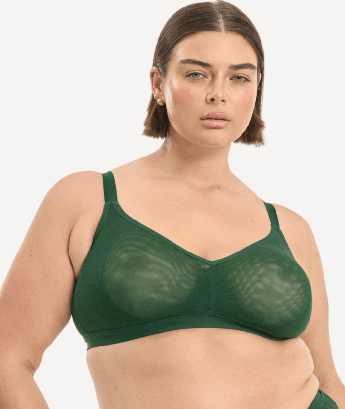 Nala Mesh Comfort Wirefree Bralette Bra - Poison Ivy