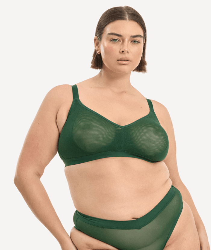 Nala Mesh Comfort Wirefree Bralette Bra - Poison Ivy