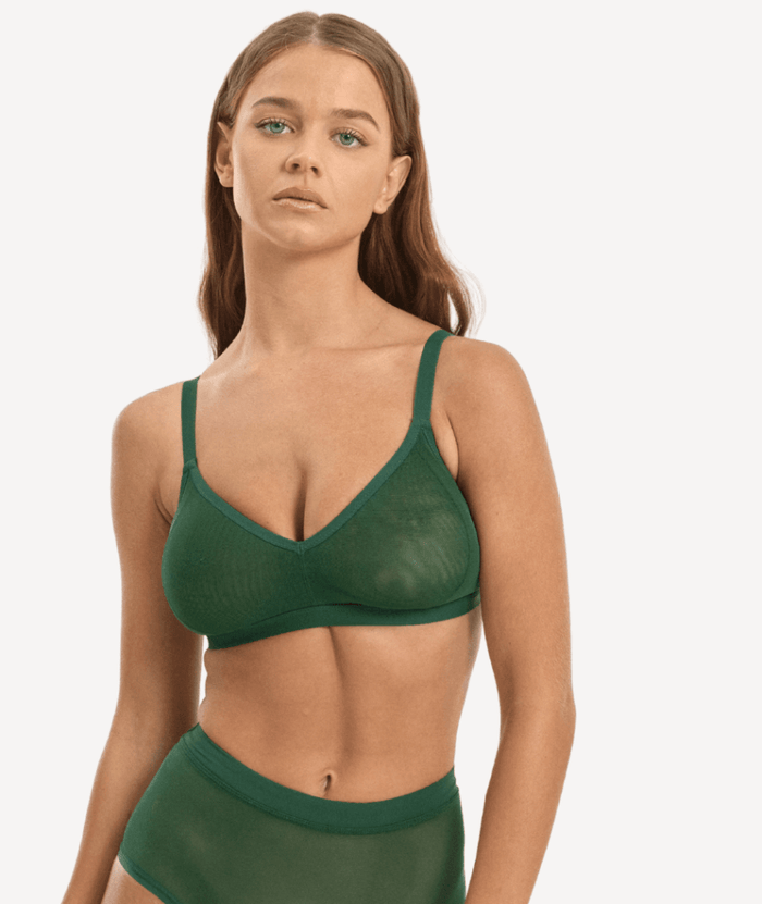 Nala Mesh Comfort Wirefree Bralette Bra - Poison Ivy