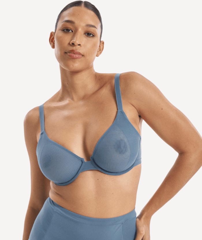 Nala Mesh Underwire Bra - Blue Steel