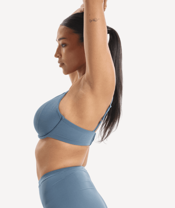 Nala Mesh Underwire Bra - Blue Steel