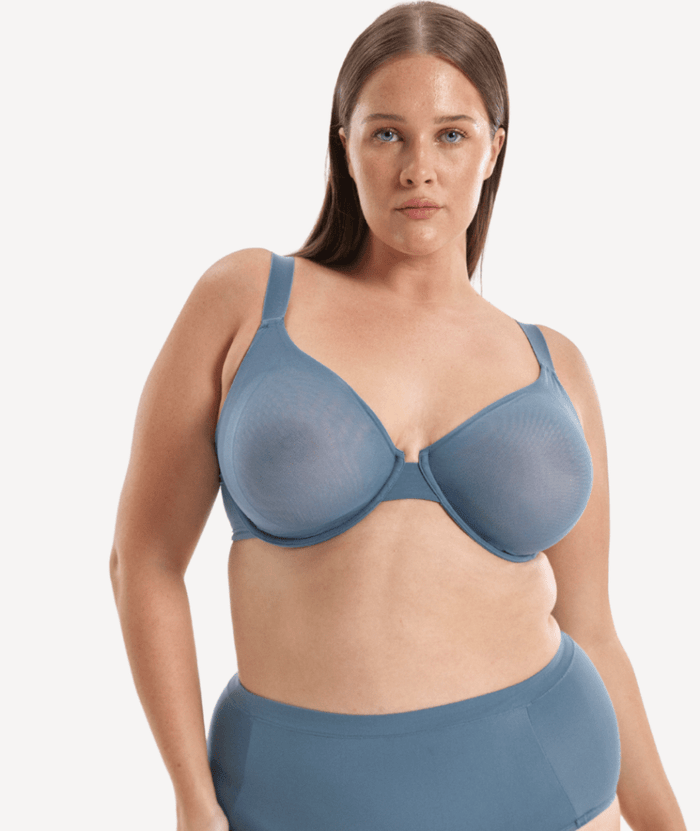 Nala Mesh Underwire Bra - Blue Steel