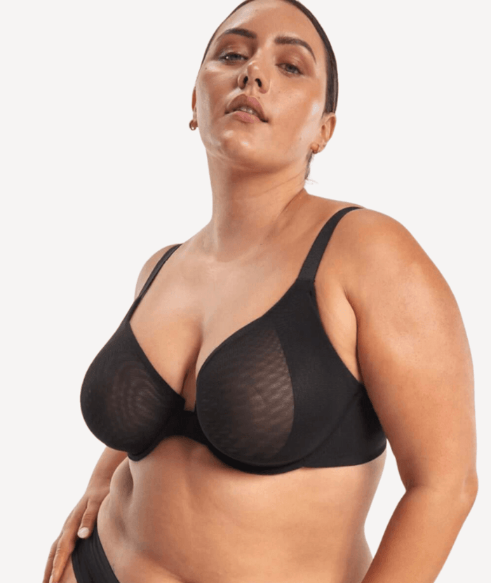 Nala Mesh Underwire Bra - Licorice