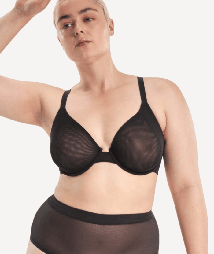 Nala Mesh Underwire Bra - Licorice