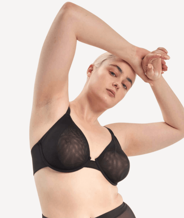 Nala Mesh Underwire Bra - Licorice