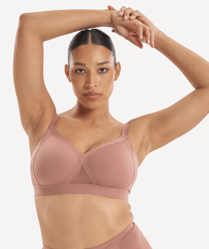 Nala Padded Support Wirefree Bralette Bra - Desert Dust