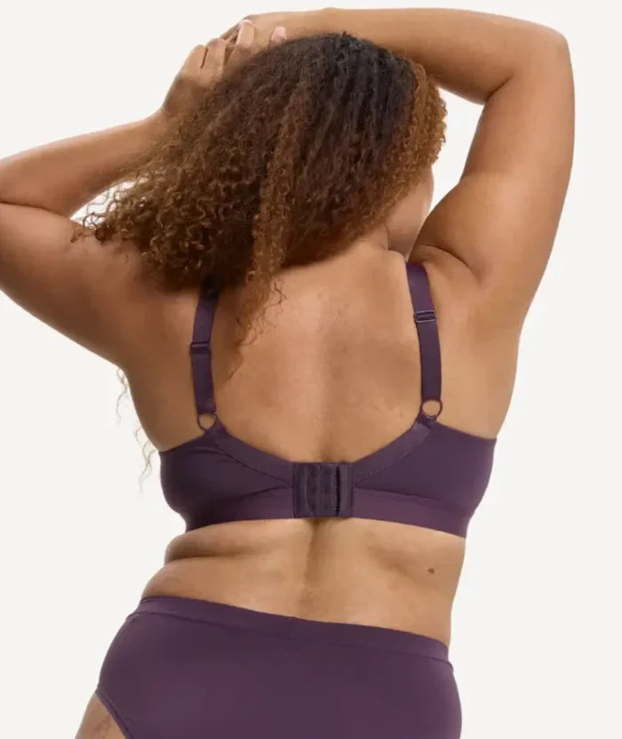 Nala Padded Support Wirefree Bralette Bra - Mulberry