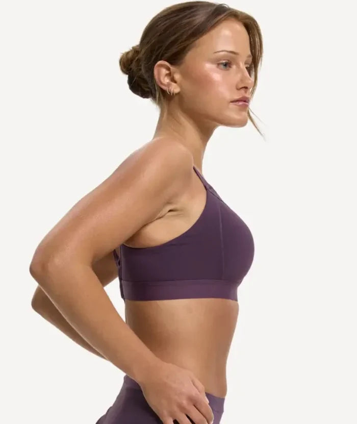 Nala Padded Support Wirefree Bralette Bra - Mulberry
