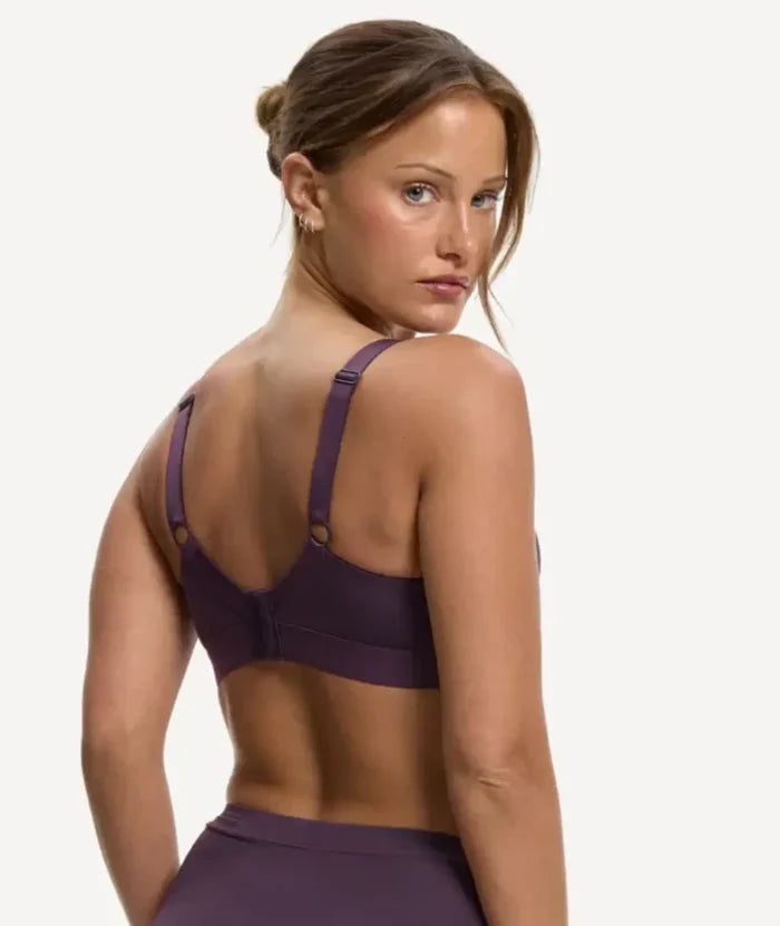 Nala Padded Support Wirefree Bralette Bra - Mulberry