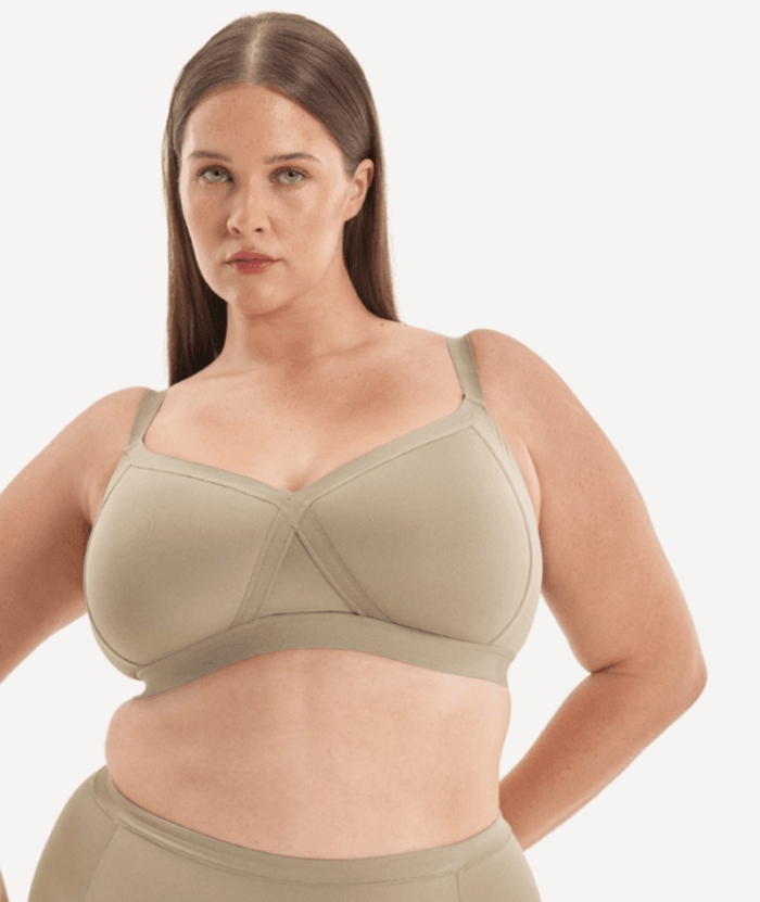 Nala Padded Support Wirefree Bralette Bra - Porcini Mushroom