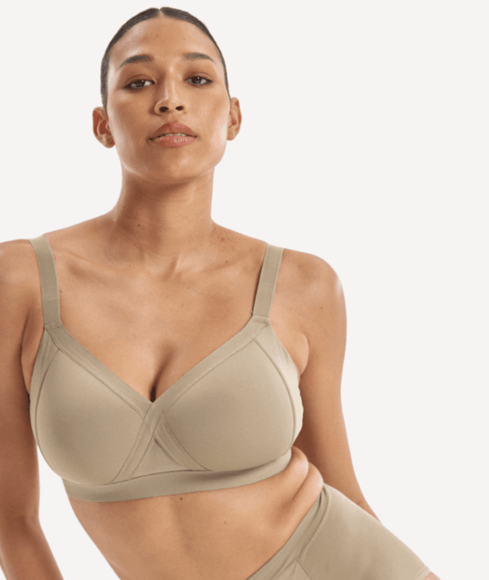 Nala Padded Support Wirefree Bralette Bra - Porcini Mushroom