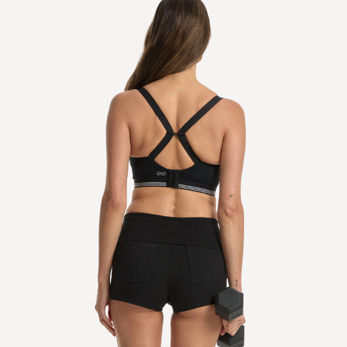 Nala Sporty Support Wirefree Bralette Bra - Licorice/Snow Cone