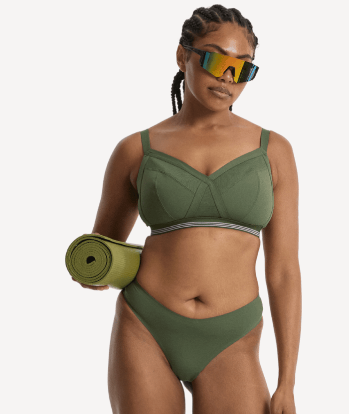 Nala Sporty Support Wirefree Bralette Bra - Pickle/Lavender Fizz
