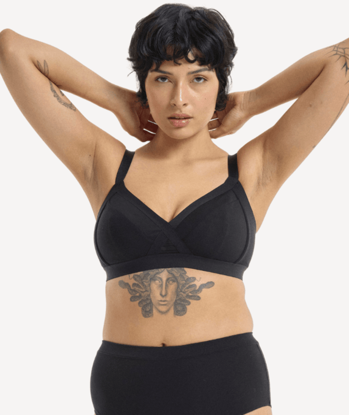 Nala Support Wirefree Bralette - Better Than Cotton Bra - Licorice